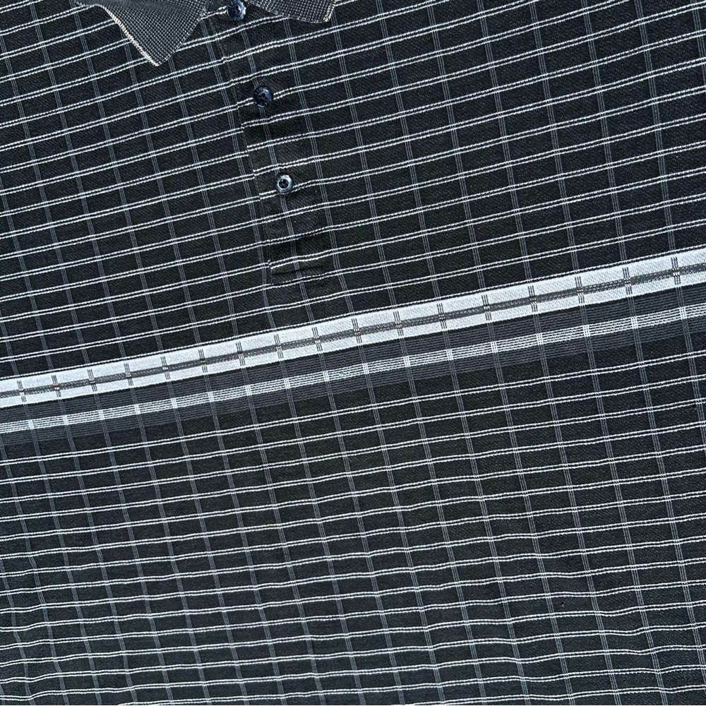 Y2k Rectangle Pattern Chest Stripe Polo - image 5